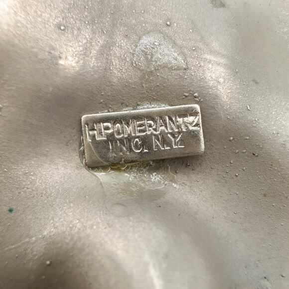 1940s H. Pomerantz Huge Epic Silver Tone Modernist Brooch MCM Biomorphic Bow - Picture 9 of 13